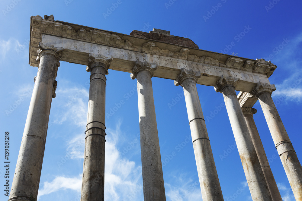 Temple of Saturn, Roman Forum, Rome, Italy