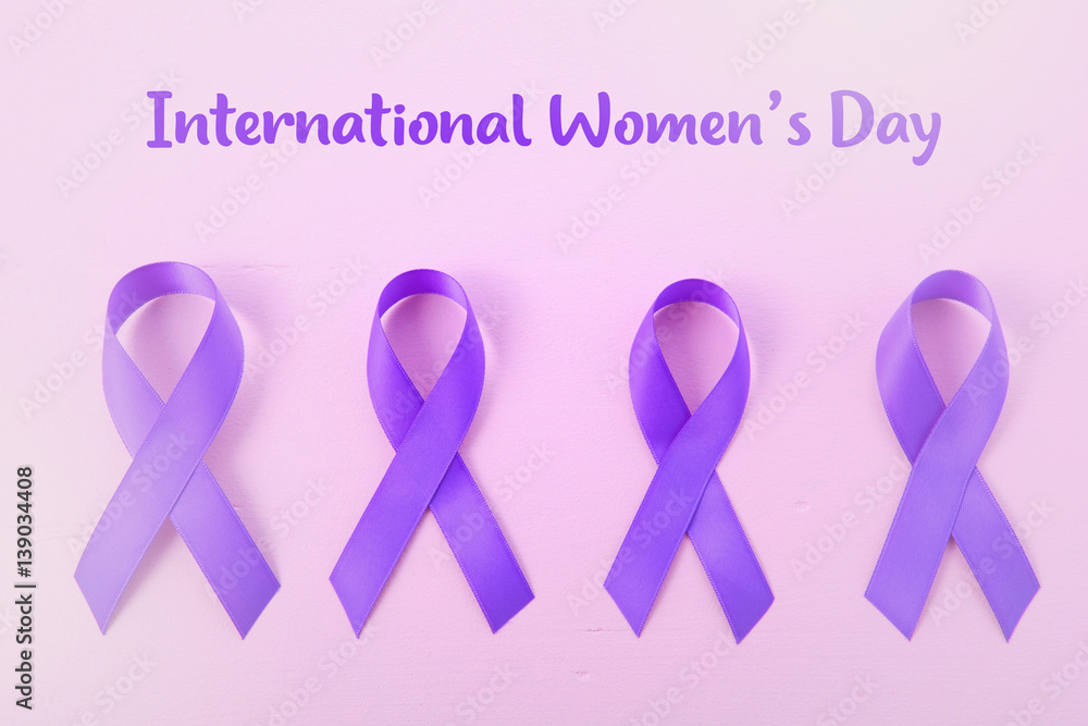 International Womens Day Purple Ribbon Symbol Stock Photo | Adobe Stock