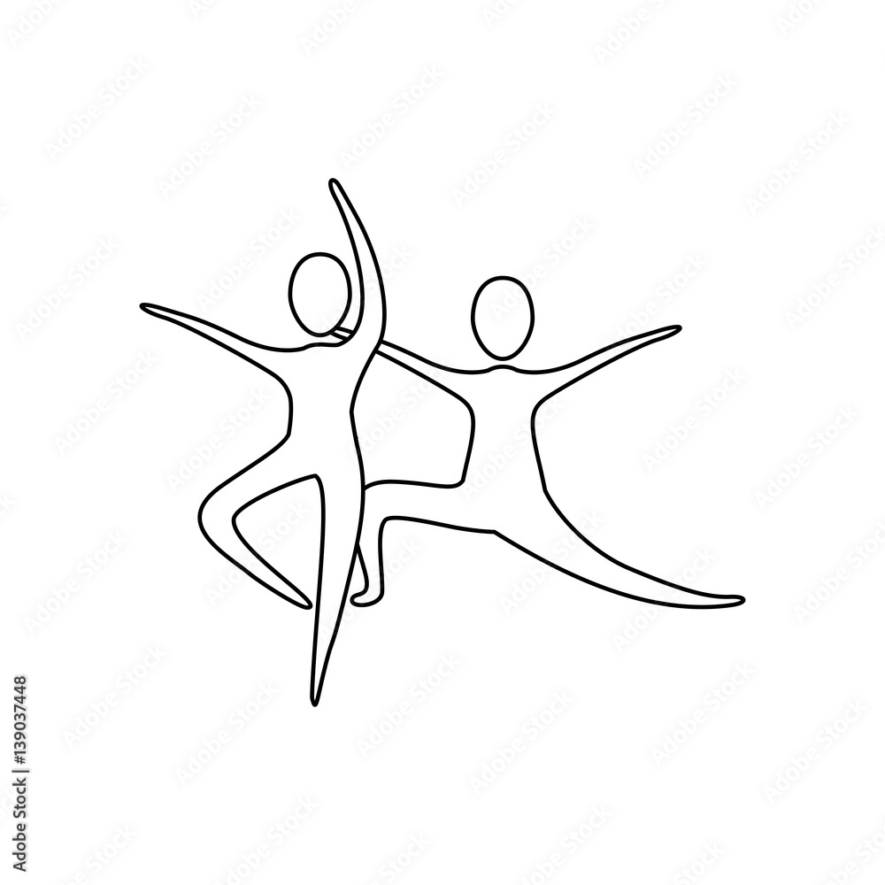 figure people practicing dancing icon, vector illustraction design