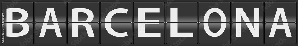 Fototapeta premium Barcelona on airport flipping panel