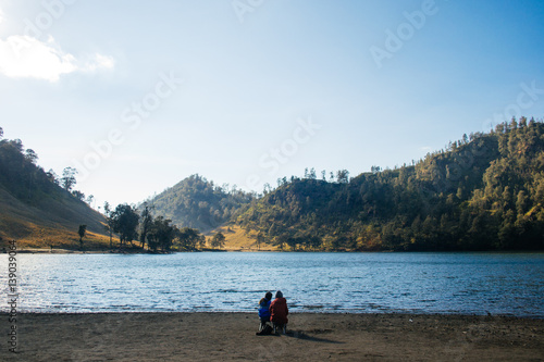 couple enjoying lake