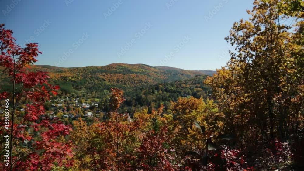 Small New England Town in Vermont during the Season on Fall Small New England Town in Vermont during the Season on Fall