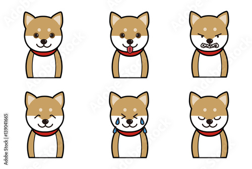 犬の表情 笑顔 怒る 泣く Stock イラスト Adobe Stock