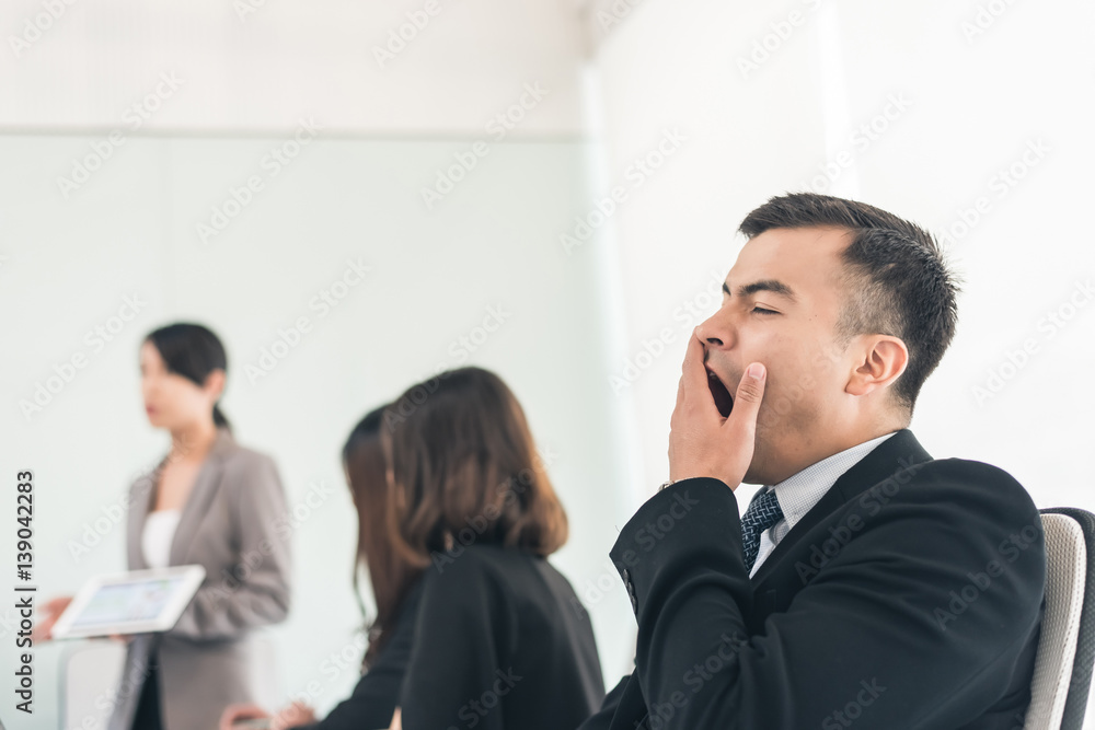 business man feel boring business man feel boring