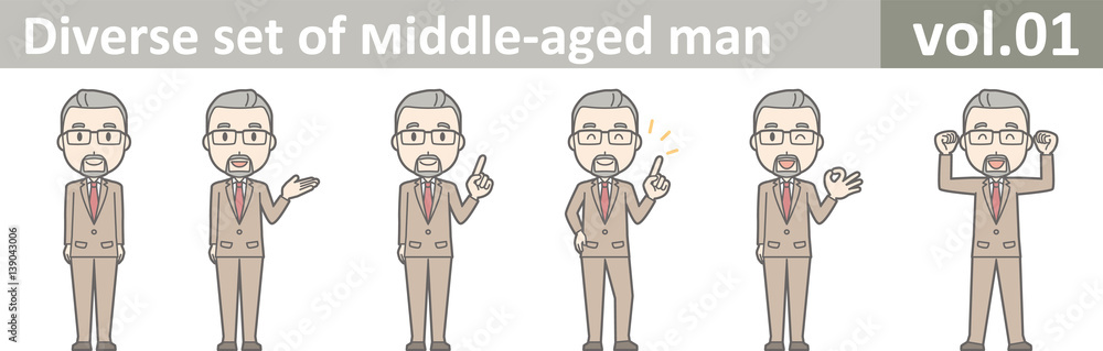Diverse set of middle-aged man, EPS10 vol.01 Diverse set of middle-aged man, EPS10 vol.01