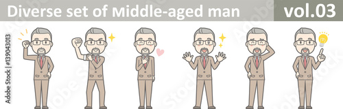 Diverse set of middle-aged man, EPS10 vol.03