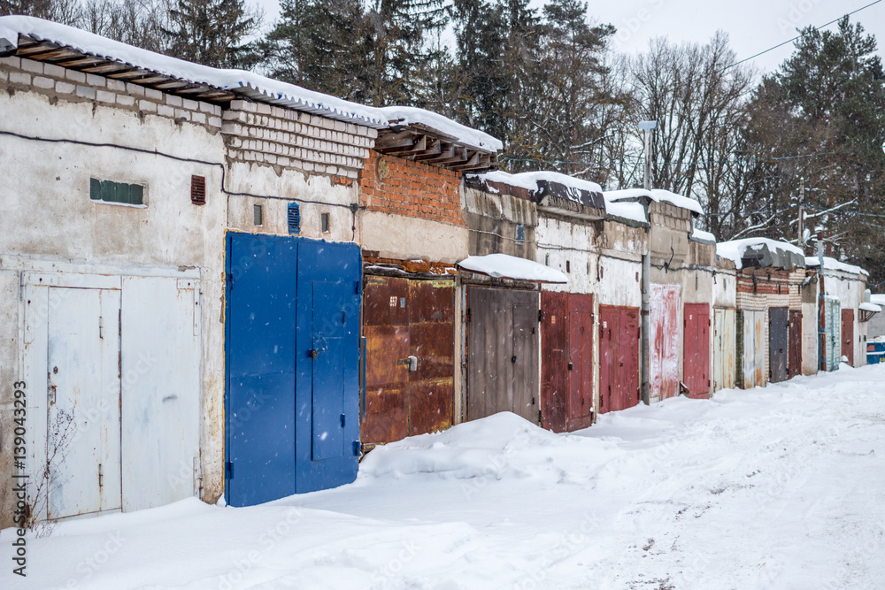 Garages in a row Garages in a row