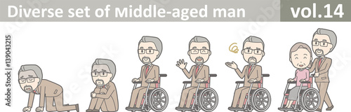 Diverse set of middle-aged man, EPS10 vol.14