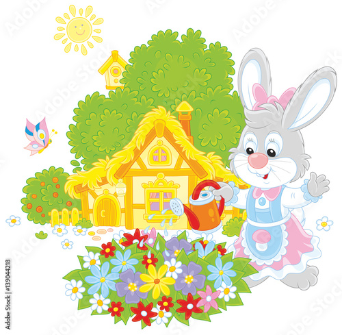 Easter Bunny watering beaut...