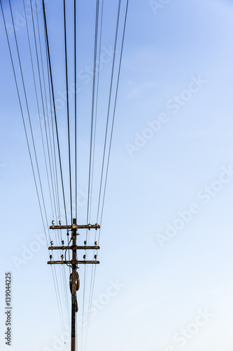 electric wire on the pole, power, Minimalist