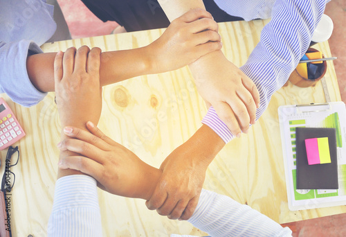 Wallpaper Mural Business people touching hand ,teamwork concept Torontodigital.ca