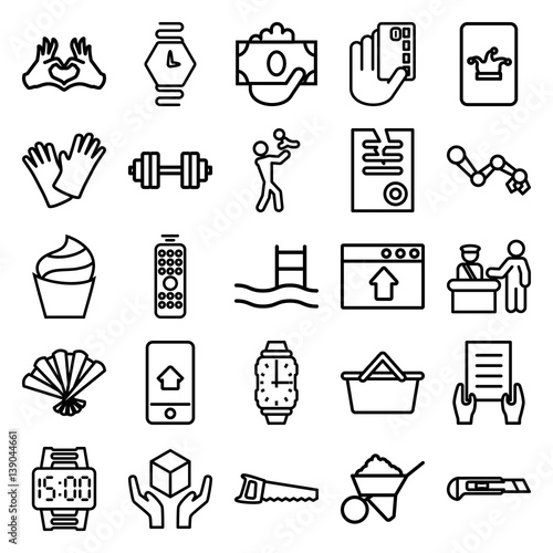 Set of 25 hand outline icons