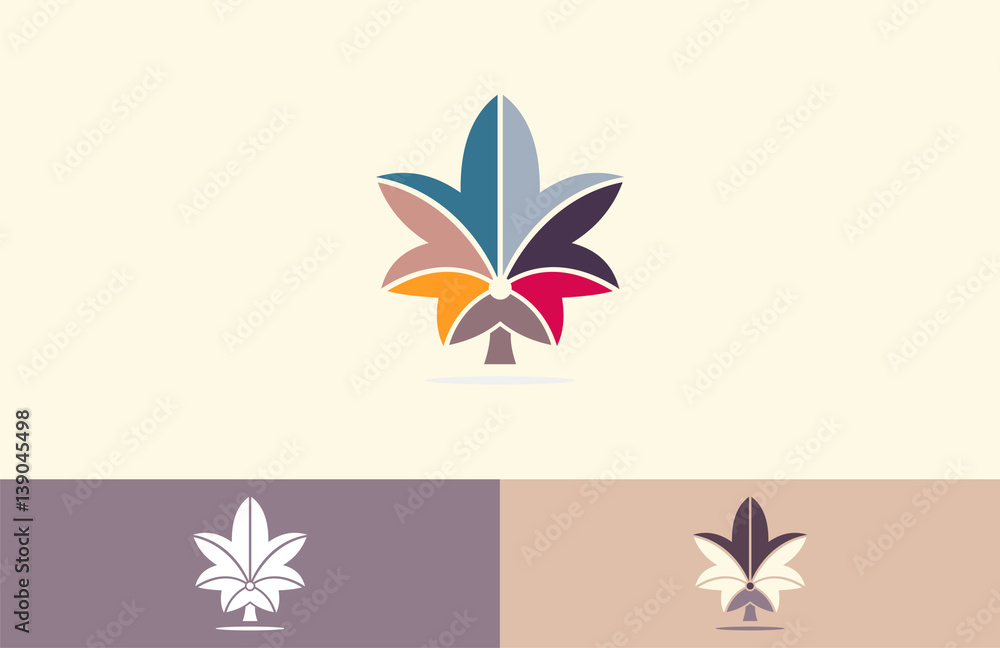 tree palm colorful logo