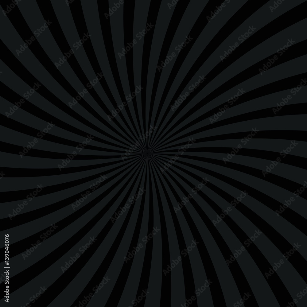 black Swirling radial pattern background with vector illustration design