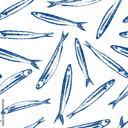 Hand drawn fish pattern