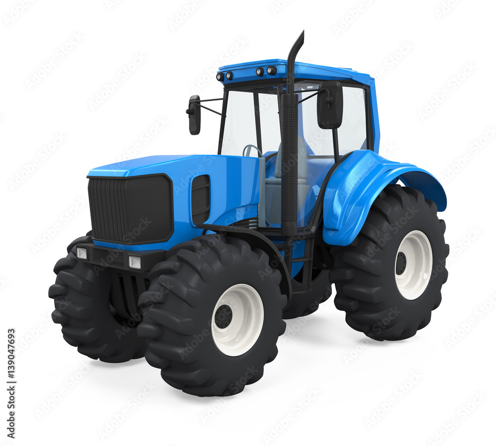 Obraz premium Blue Tractor Isolated