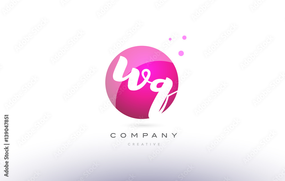 wq w q sphere pink 3d hand written alphabet letter logo wq w q sphere pink 3d hand written alphabet letter logo