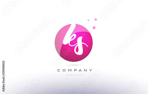 ks k s  sphere pink 3d hand written alphabet letter logo