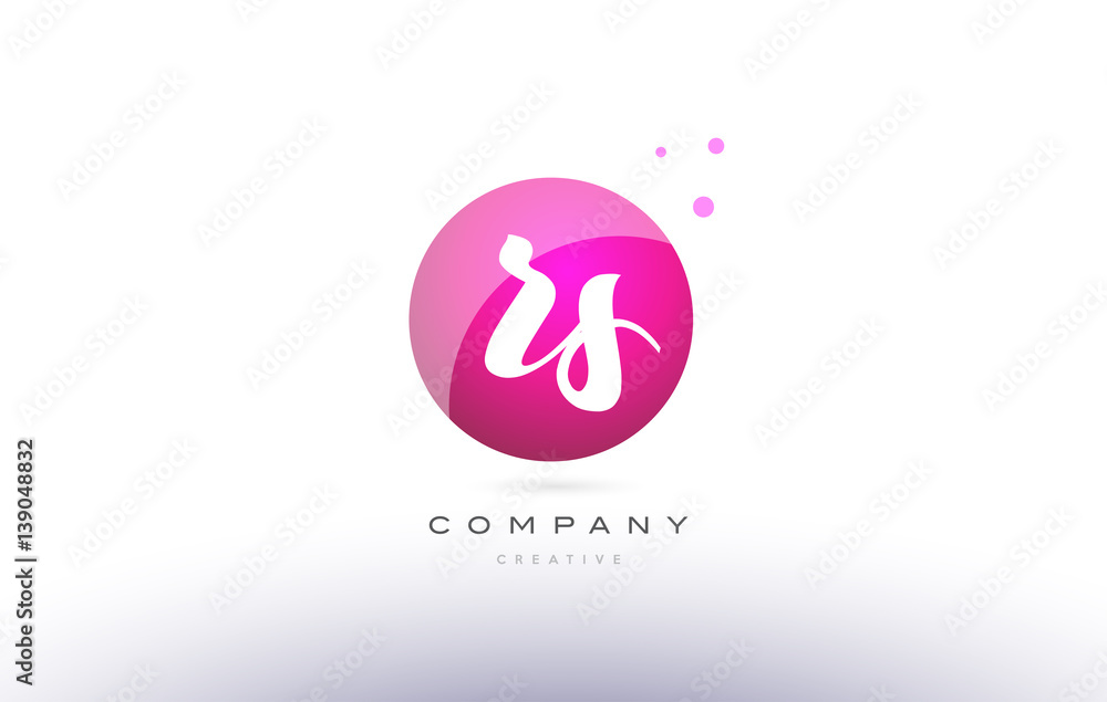 rs r s sphere pink 3d hand written alphabet letter logo rs r s sphere pink 3d hand written alphabet letter logo