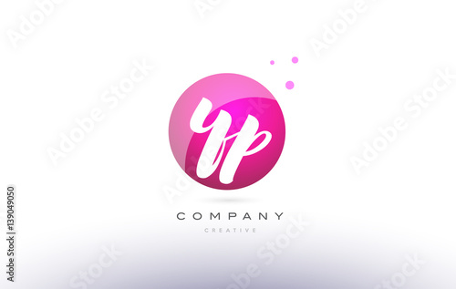 yp y p sphere pink 3d hand written alphabet letter logo