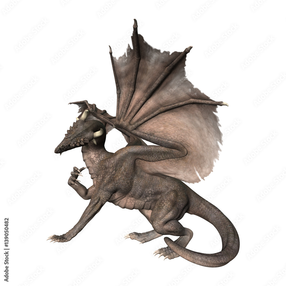 Fototapeta premium 3D renderowania Fantasy Dragon na białym tle