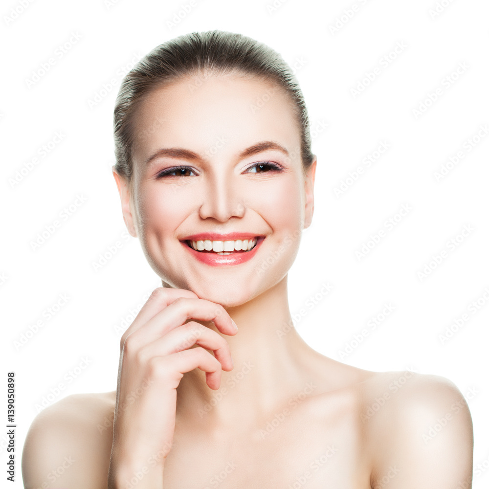 Smiling Spa Model Woman with Healthy Skin Isolated. Spa Beauty and Cosmetology Smiling Spa Model Woman with Healthy Skin Isolated. Spa Beauty and Cosmetology