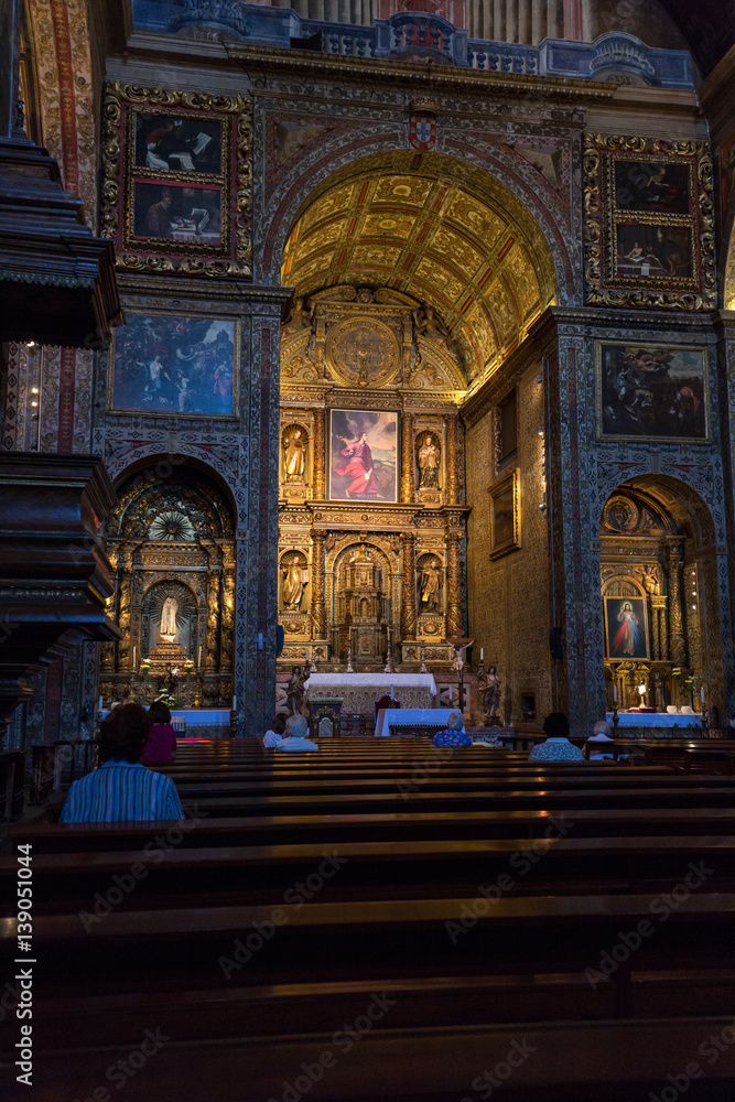   Sao Pedro church interior in Funchal on Madeira . Portugal