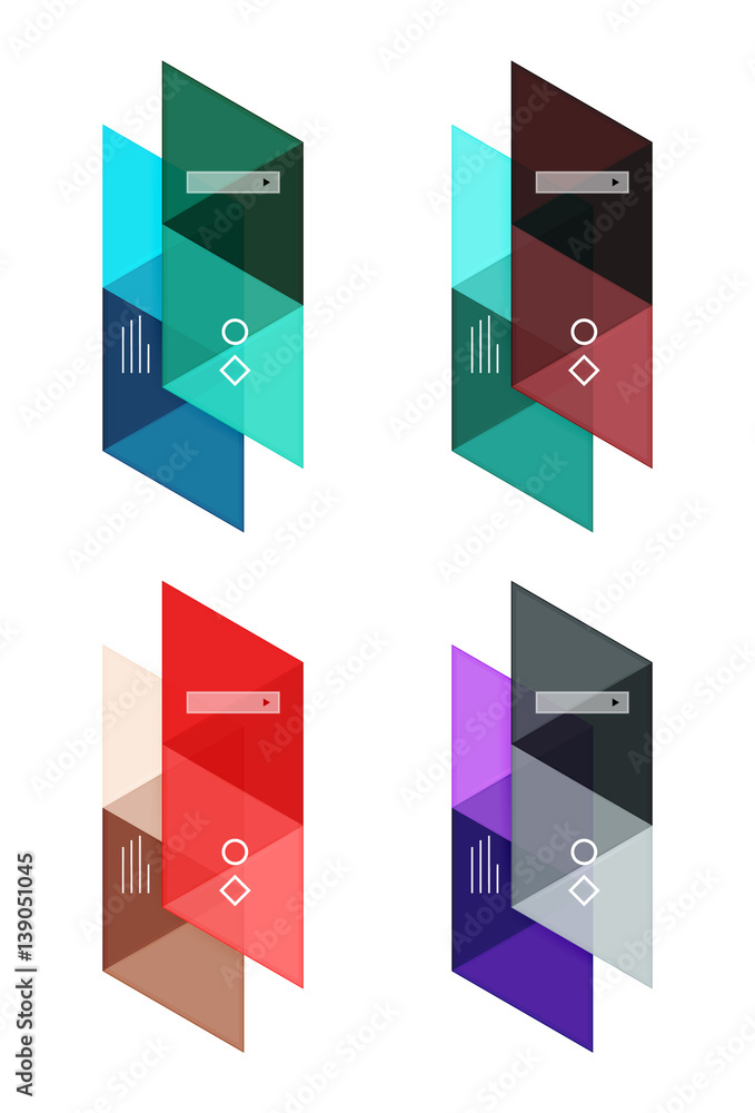 Vector set of blank geometric infographic web boxes Vector set of blank geometric infographic web boxes