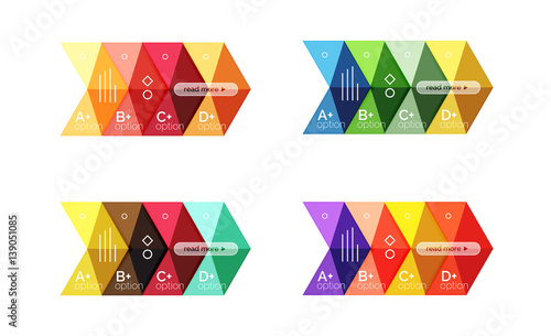 Vector arrow option infographic templates set