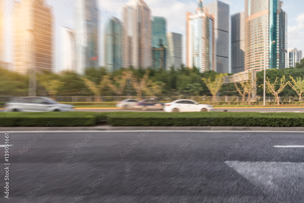 urban traffic with cityscape in modern city of China.