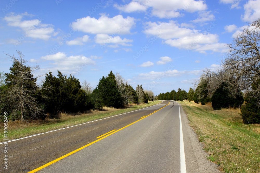 Einsamer Highway durch Waldlandschaft