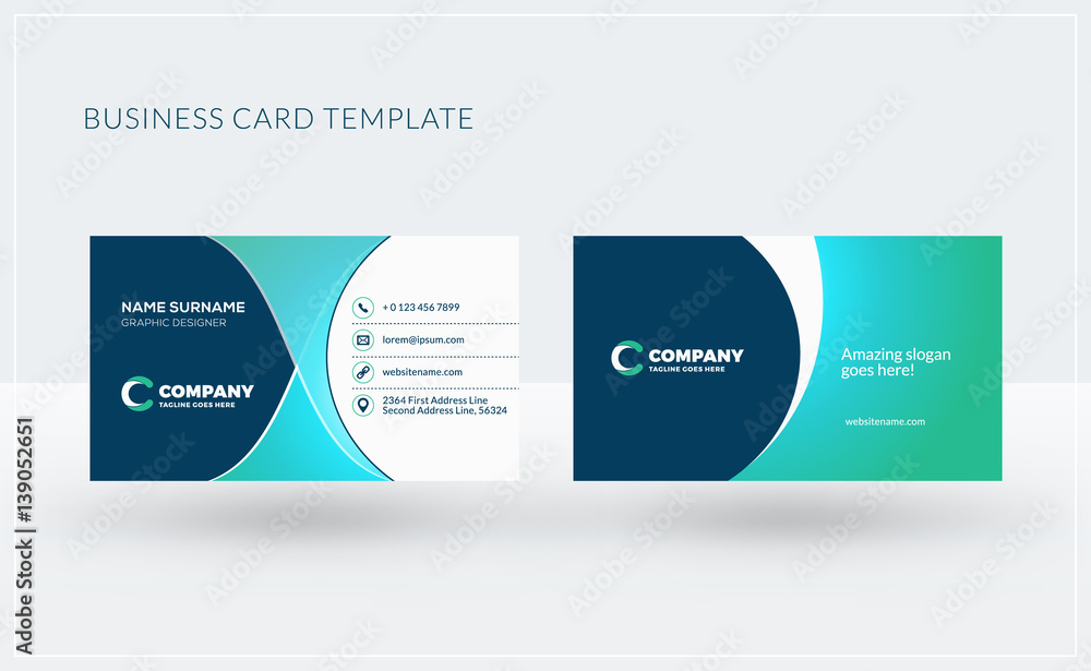 Double-sided creative business card template. Vector illustration. Stationery design Double-sided creative business card template. Vector illustration. Stationery design