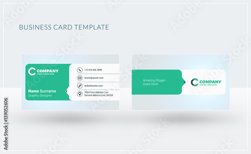 Double-sided creative business card template. Vector illustration. Stationery design