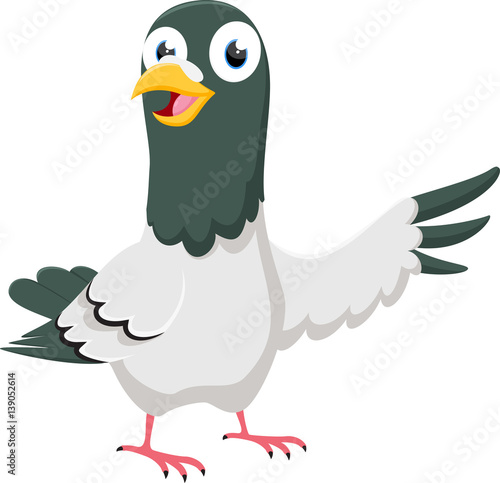 Happy Pigeon cartoon character © musri