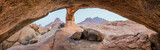 Spitzkoppe mountains, view through the rock arch, Namibia