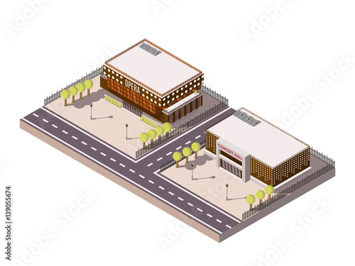 Entertainment Places Isometric Set