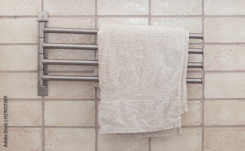 Towel rack in a modern bathroom
