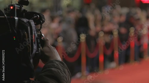 Video operator removes the red carpet