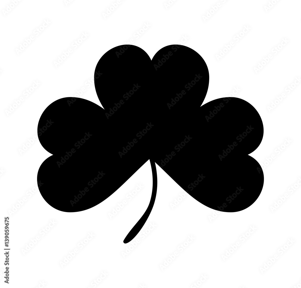 Silhouettes of three leaf clover in flat style. Vector icon Silhouettes of three leaf clover in flat style. Vector icon