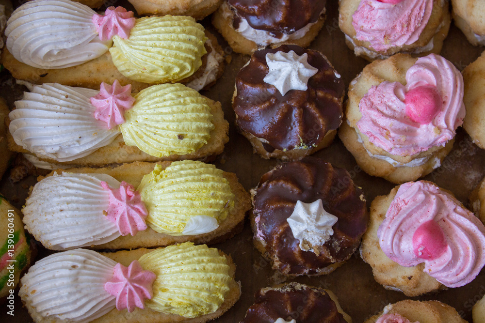 Cream biscuits closeup Cream biscuits closeup