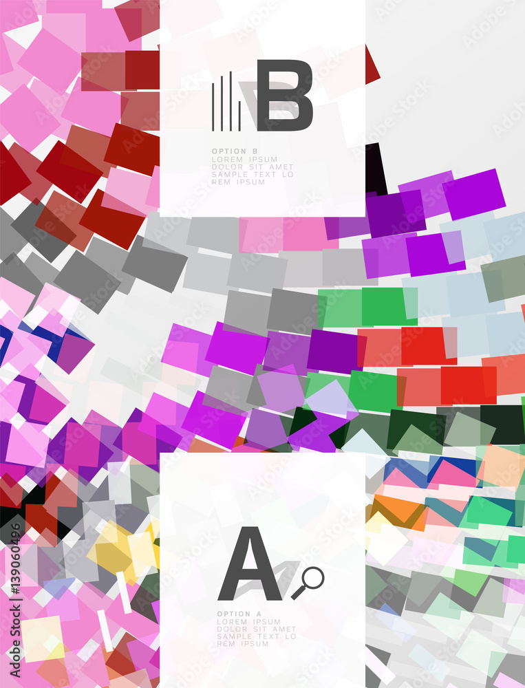 Colorful lines, rectangles and stripes with option infographics Colorful lines, rectangles and stripes with option infographics