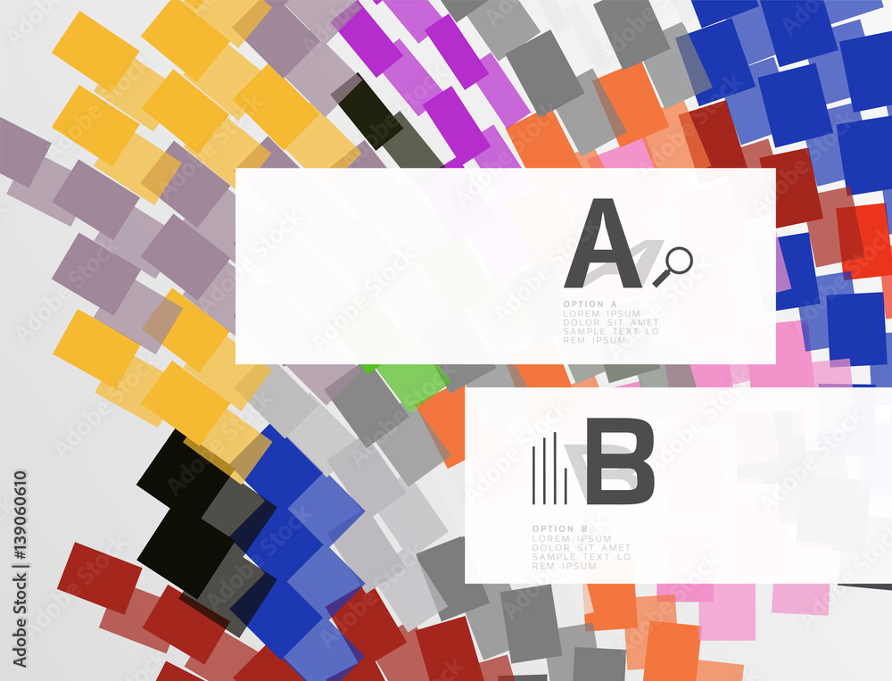 Colorful lines, rectangles and stripes with option infographics Colorful lines, rectangles and stripes with option infographics