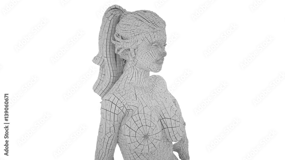 Digital mannequin woman isolated on white background, 3 d render Digital mannequin woman isolated on white background, 3 d render