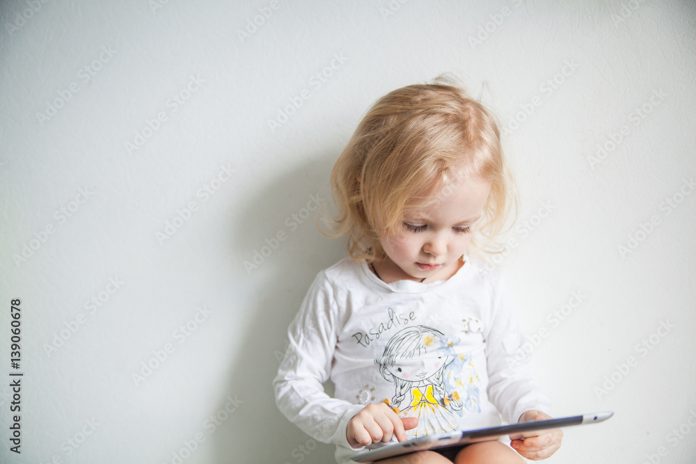 iPads little girl with white background human iPads little girl with white background human