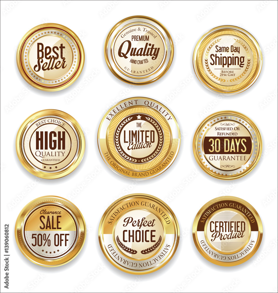 Sale luxury golden labels collection Sale luxury golden labels collection