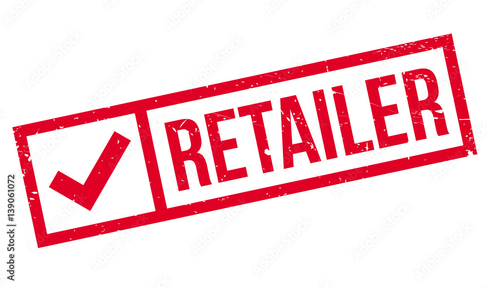 Retailer rubber stamp. Grunge design with dust scratches. Effects can be easily removed for a clean, crisp look. Color is easily changed. Retailer rubber stamp. Grunge design with dust scratches. Effects can be easily removed for a clean, crisp look. Color is easily changed.