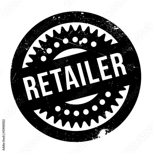 Retailer rubber stamp. Grunge design with dust scratches. Effects can be easily removed for a clean, crisp look. Color is easily changed.