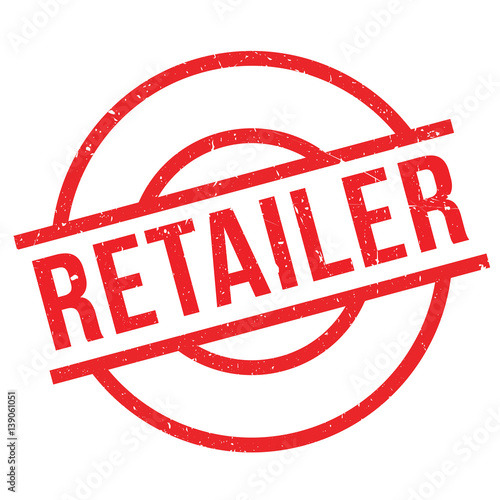Retailer rubber stamp. Grunge design with dust scratches. Effects can be easily removed for a clean, crisp look. Color is easily changed.