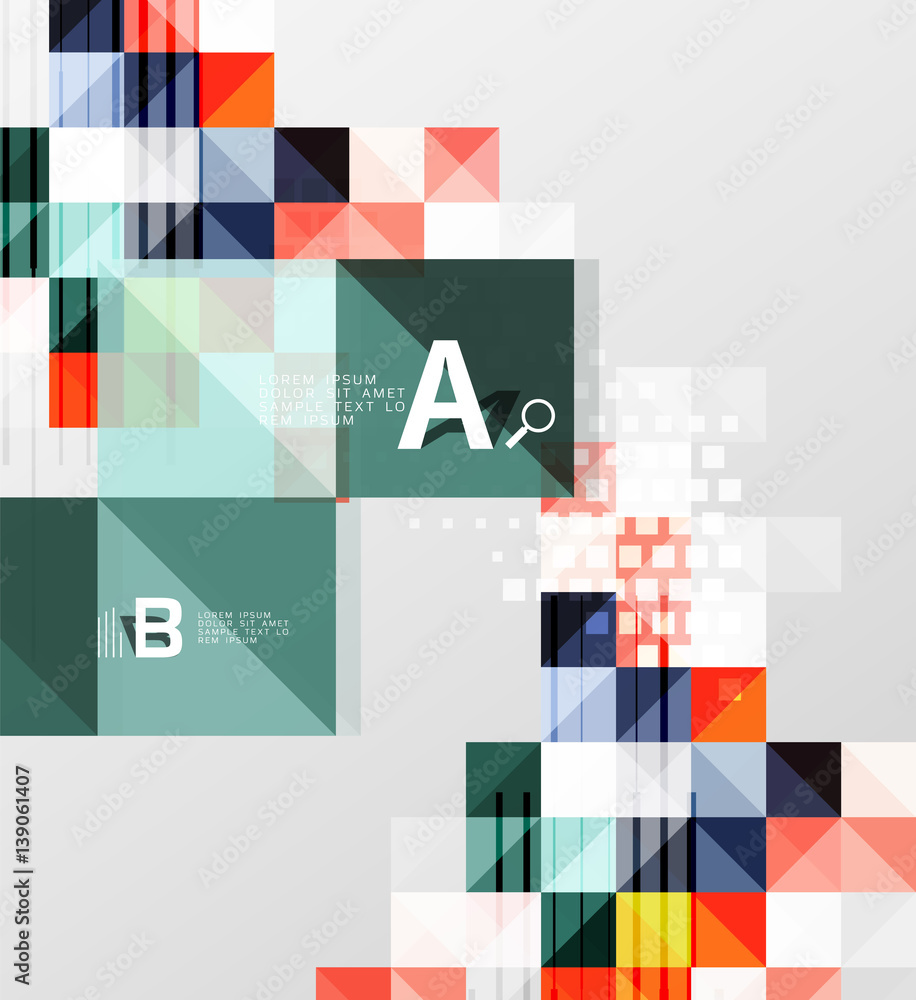 Modern geometrical abstract background, squares Modern geometrical abstract background, squares