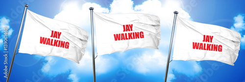 jaywalking, 3D rendering, triple flags photo